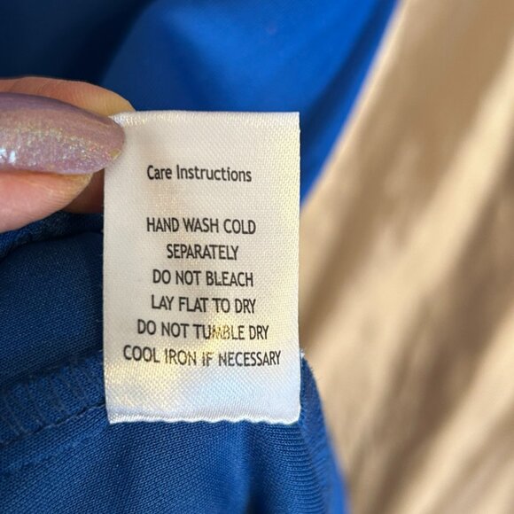 NWT! Beautiful Emerald Sunday Blue Maxi Formal Zipper Dress ~Thick Straps ~Sz. L - Picture 15 of 15